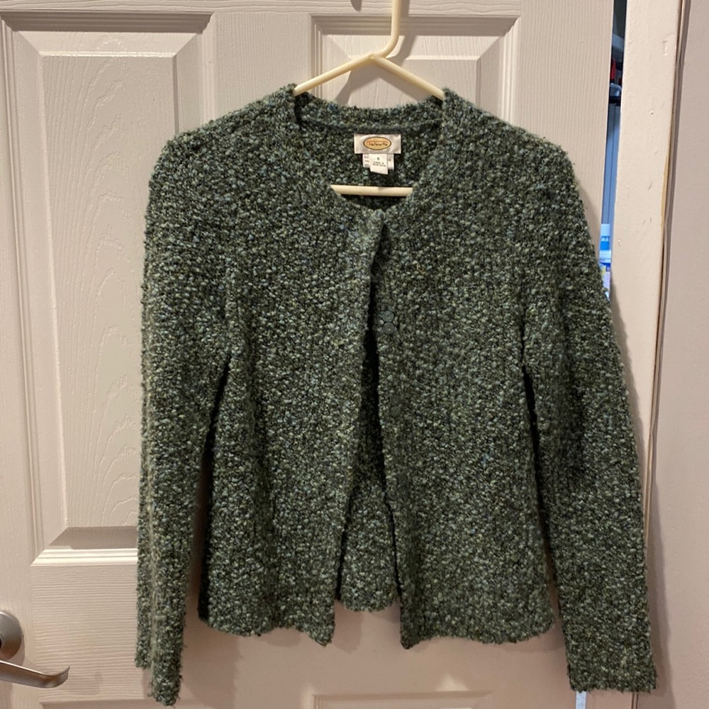 Wool blend cardigan sweater